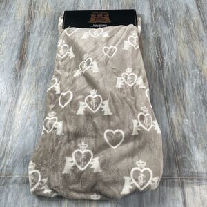 Juicy Couture Throw Blanket 50x70 New Beige Soft Warm
